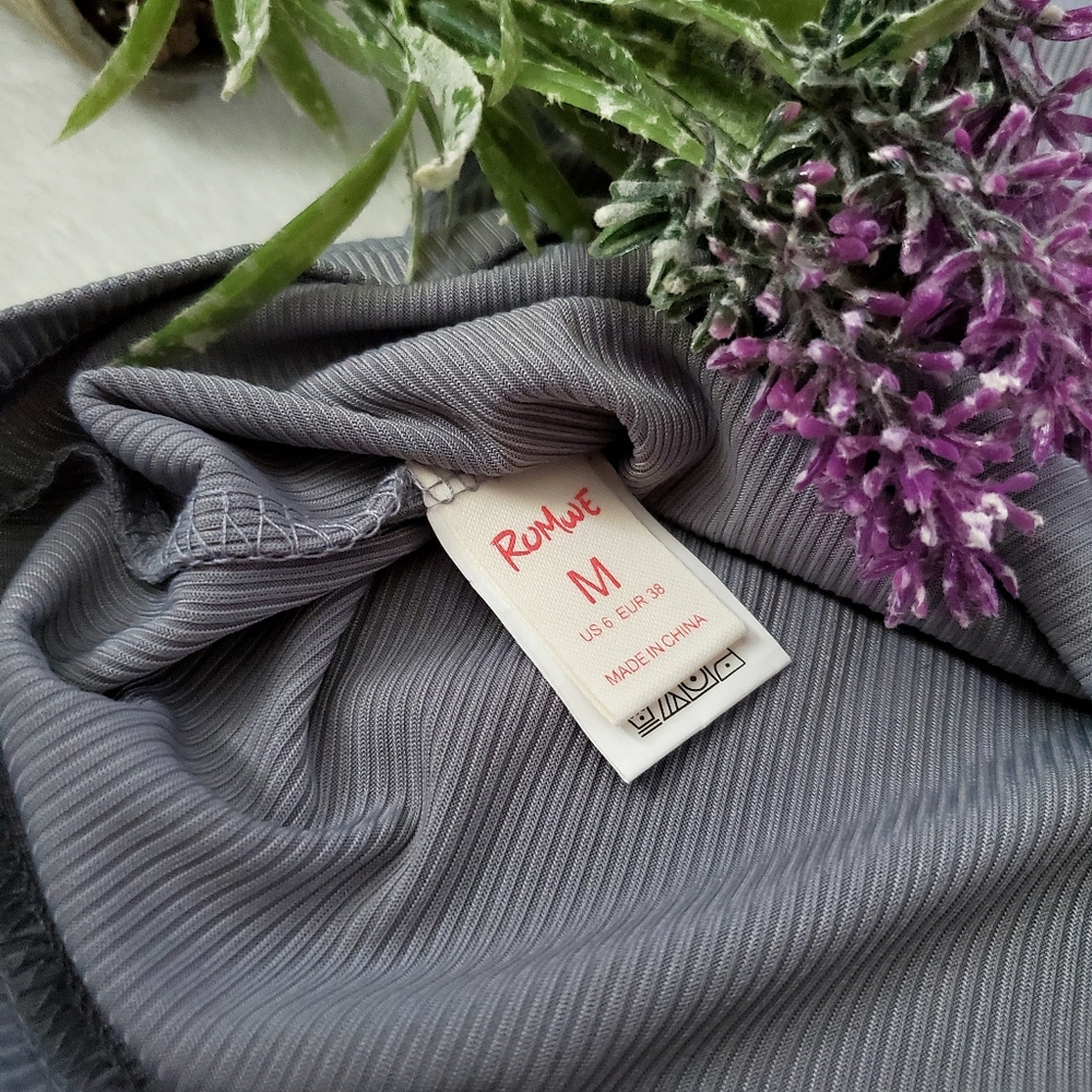 Solid Button Front Ribbed Jumpsuit - Picture 7 of 8